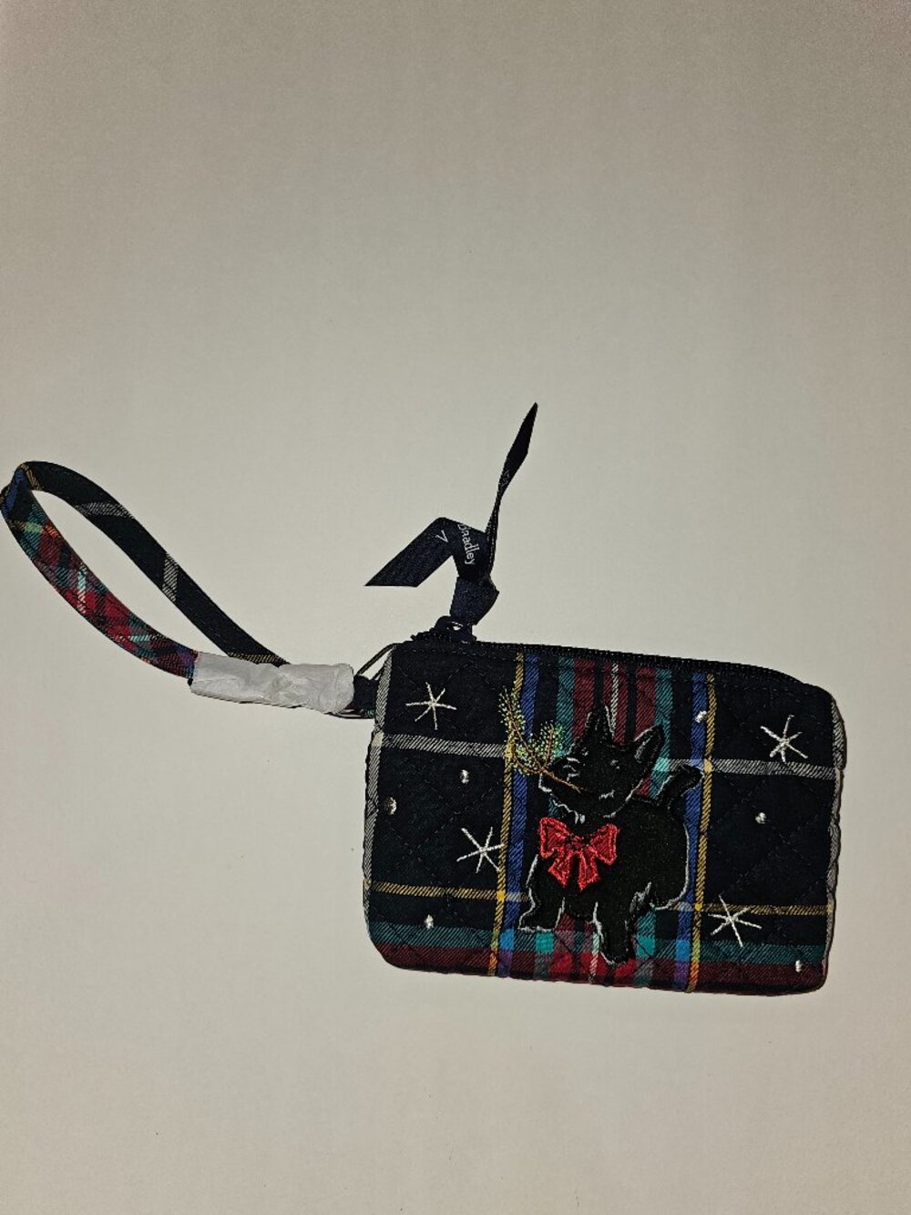 NWT Vera Bradley Clip & Zip Mini Pouch Scottie Dog Wristlet Wallet Bag Purse